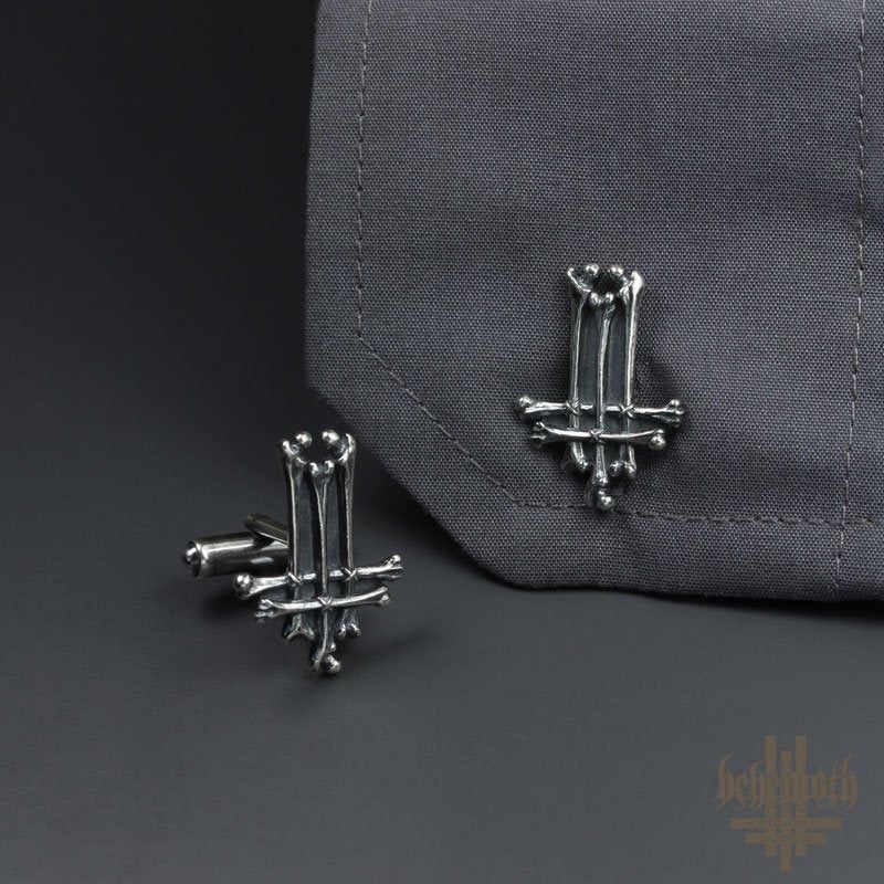 Behemoth 'Trivmviratvs' sterling silver cufflinks 