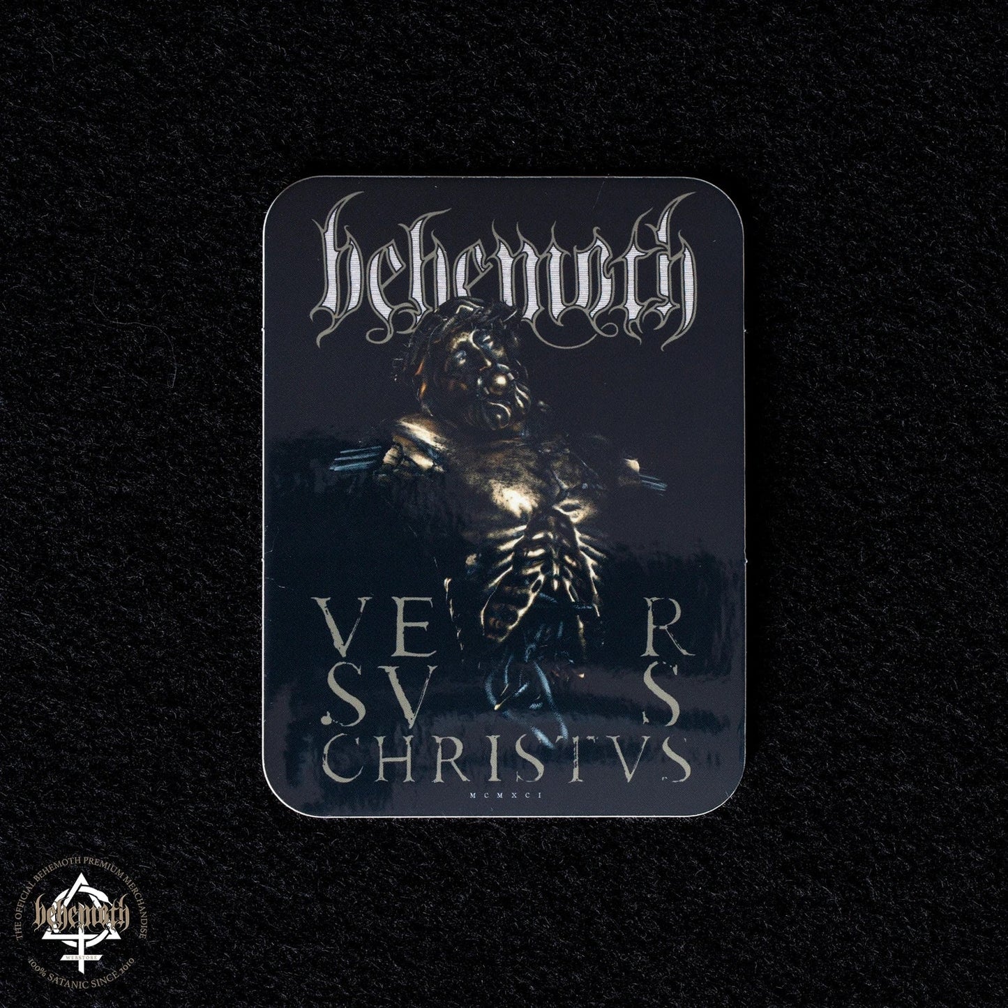 Behemoth „Versvs Christvs“ schwarzer Vinyl-Aufkleber