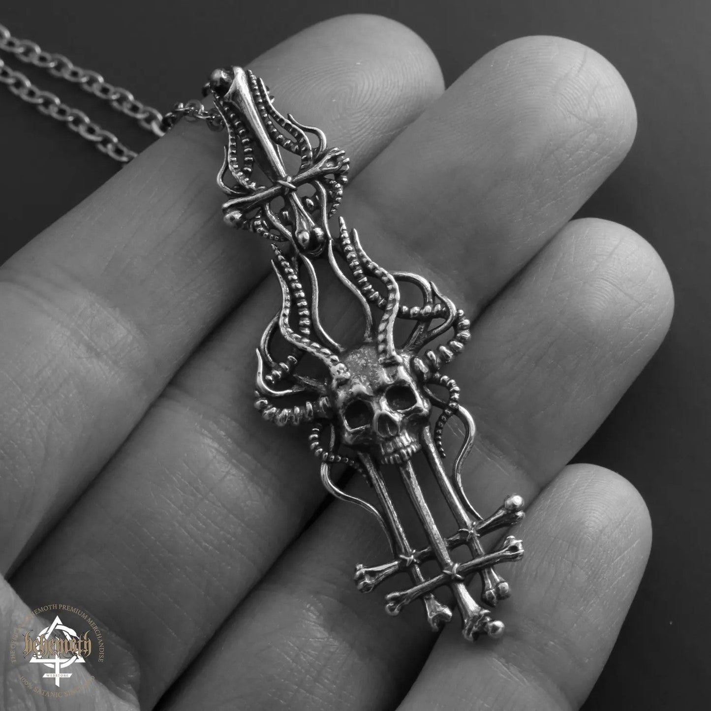 Behemoth 'In Absentia Dei' sterling silver necklace