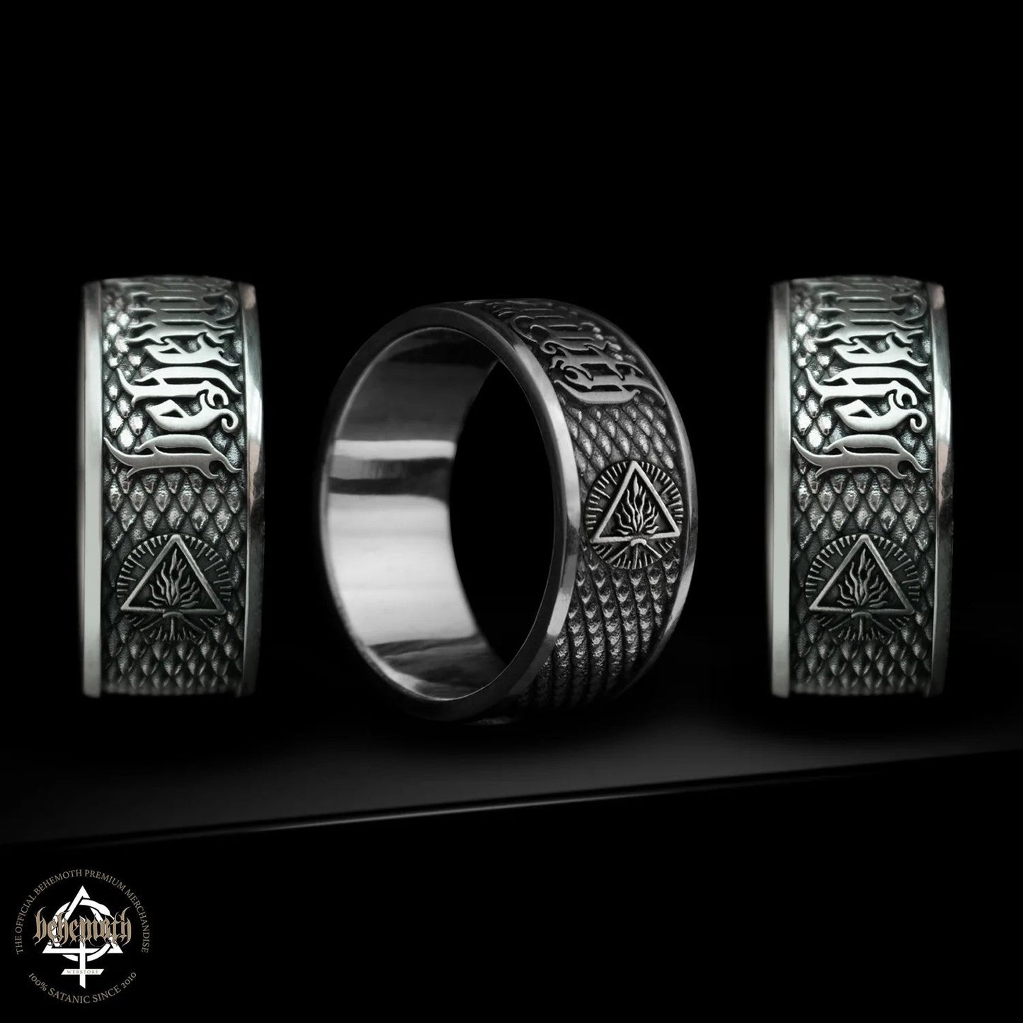 Behemoth 'The Unholy Trinity' Sterling Silver Ring