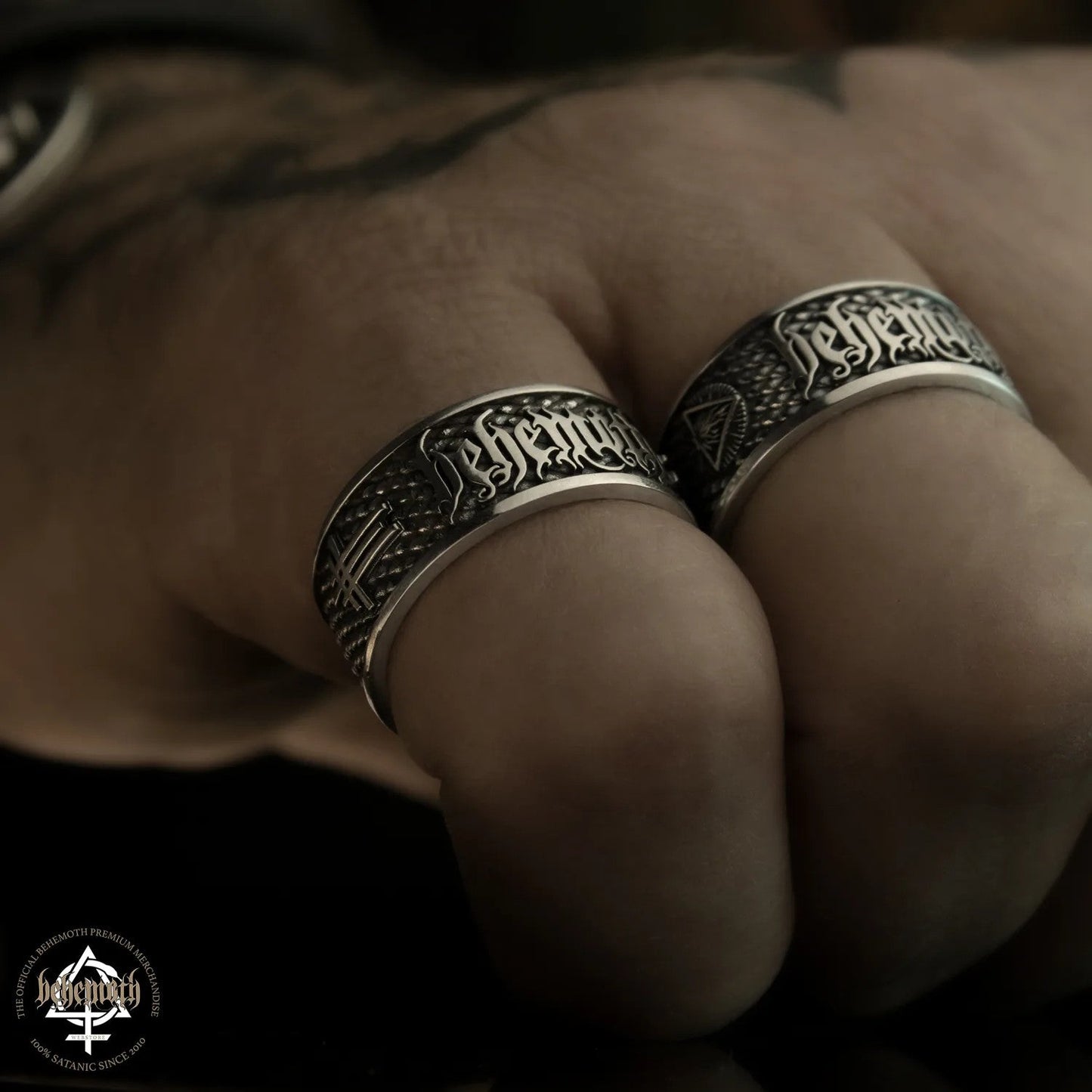 Behemoth 'The Unholy Trinity' Sterling Silver Ring