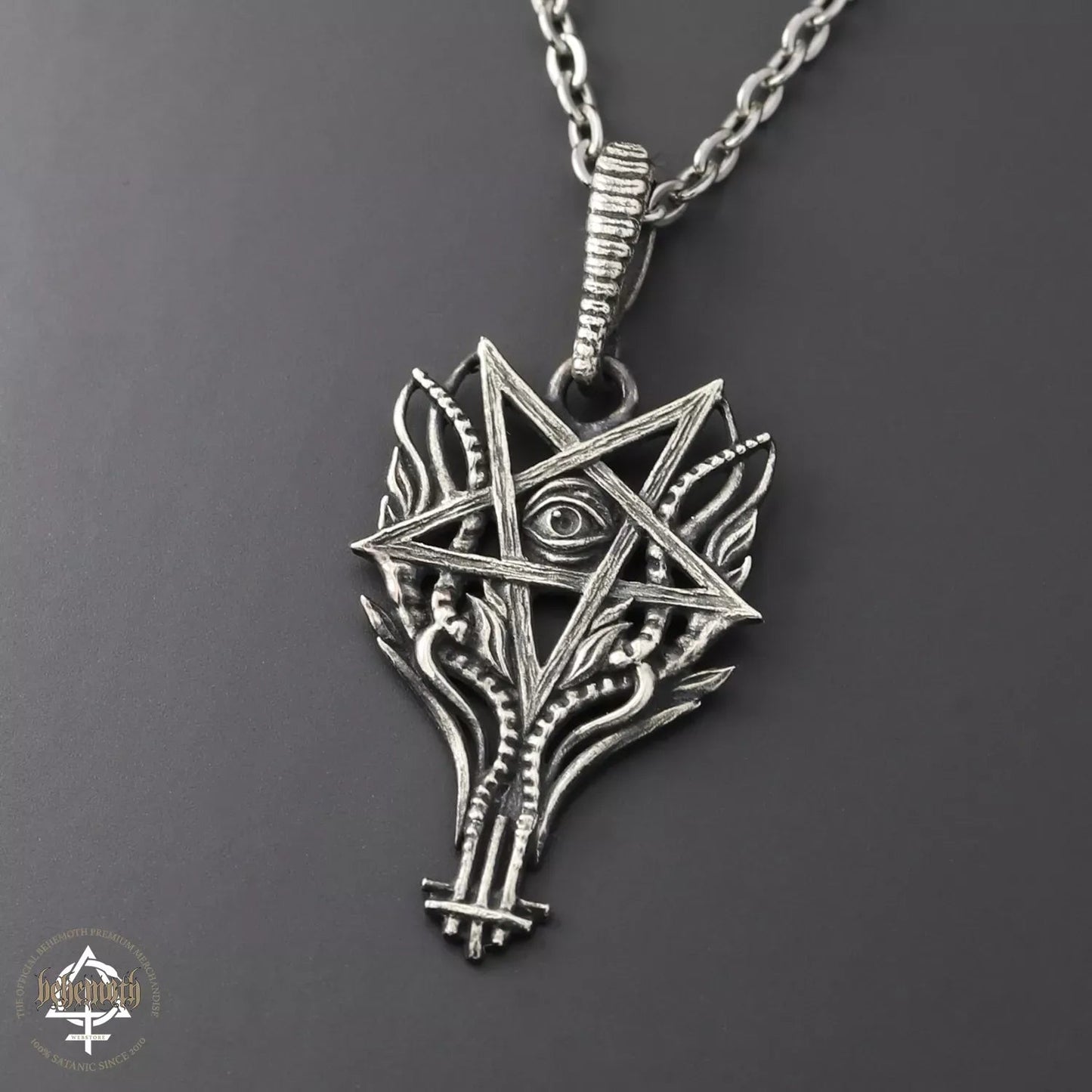 Behemoth 'O Pentagram Ignis' Sterling Silber Halskette