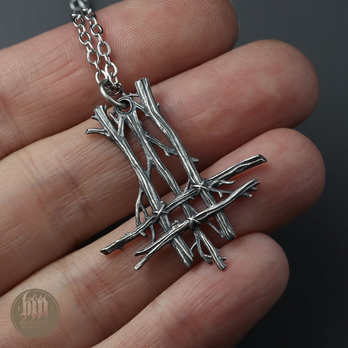 Behemoth 'Trivmviratvs' sterling silver necklace