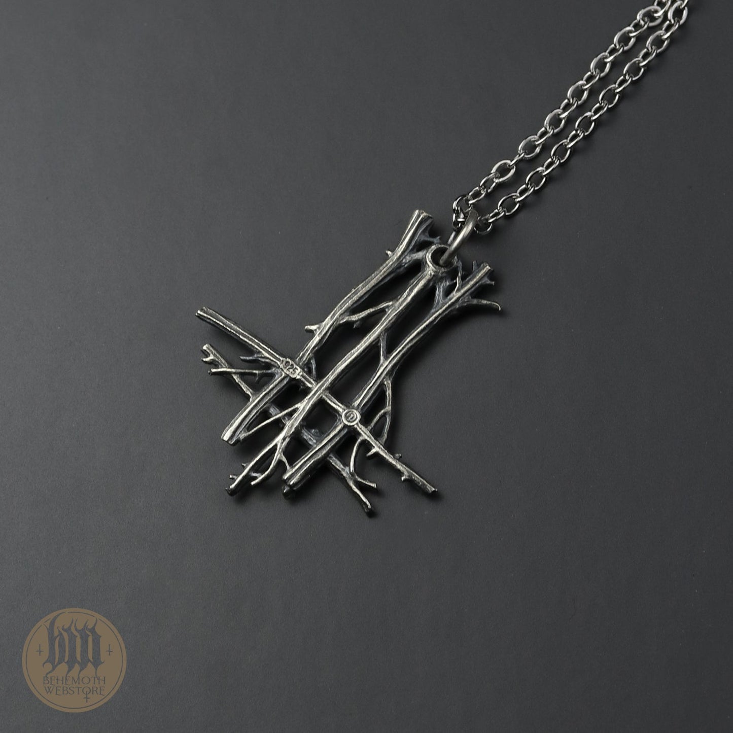 Behemoth 'Trivmviratvs' sterling silver necklace