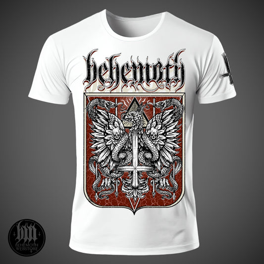 Weißes T-Shirt „Die Republik der Untreuen“ von Behemoth