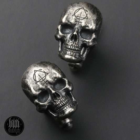 Behemoth 'Contra Skull' sterling silver cufflinks