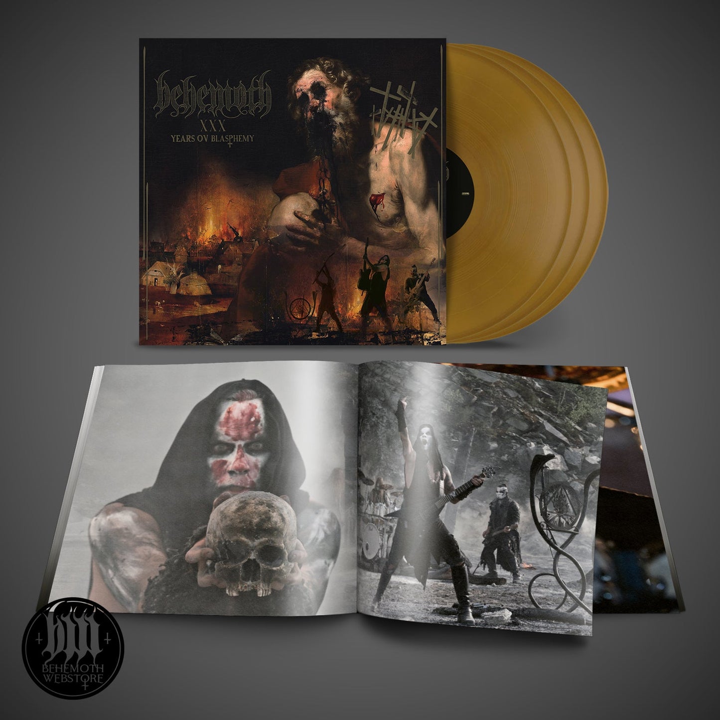 Behemoth - XXX Years Ov Blasphemy Vinyl Gold - Trifold (3LP) - Limited Signed Edition