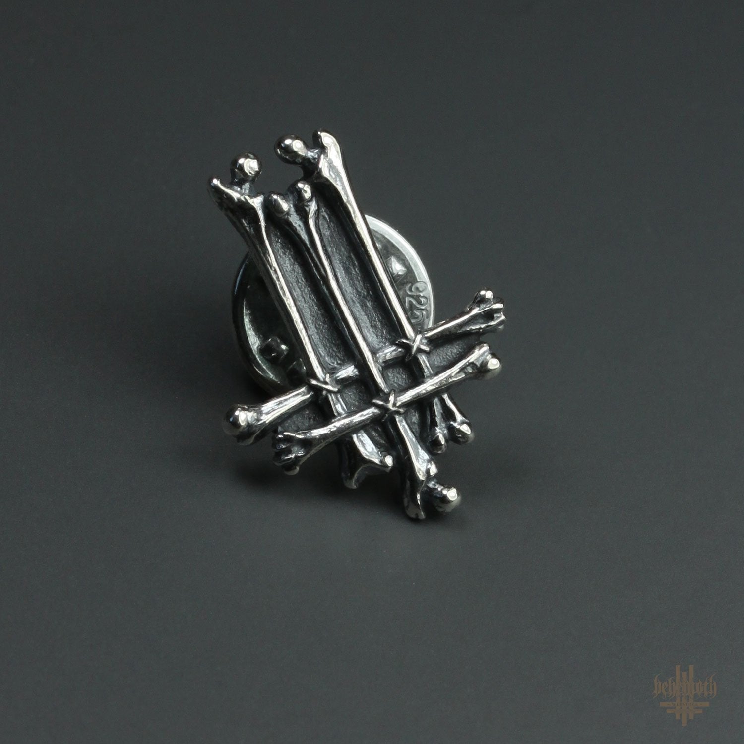 A Behemoth 'Trivmviratvs Bones' sterling silver pin