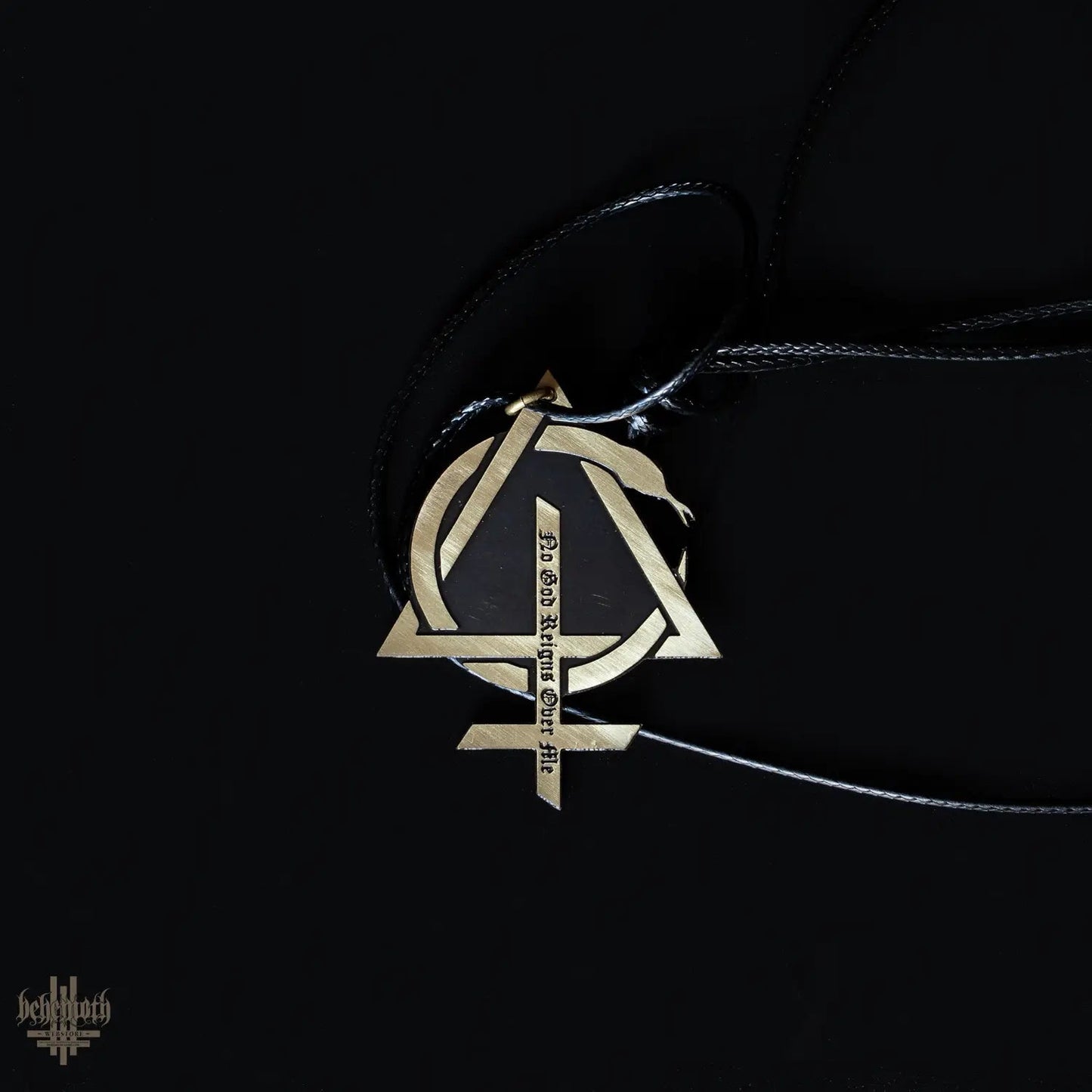 Behemoth 'CONTRA - No God Reigns Over Me' cut brass necklace