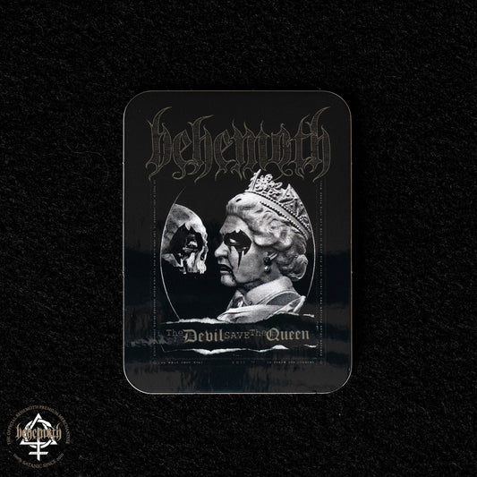 Behemoth 'The Devil Save The Queen' White Vinyl Sticker