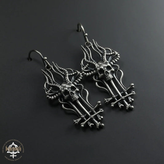 'In Absentia Dei' Behemoth sterling silver earrings (a pair)