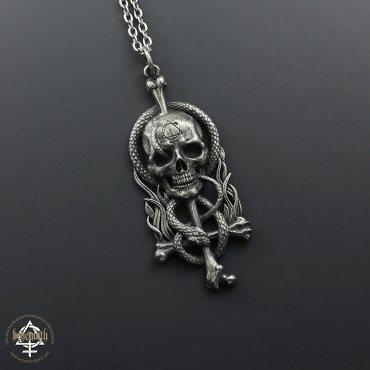 Behemoth 'Contra Skull' sterling silver necklace