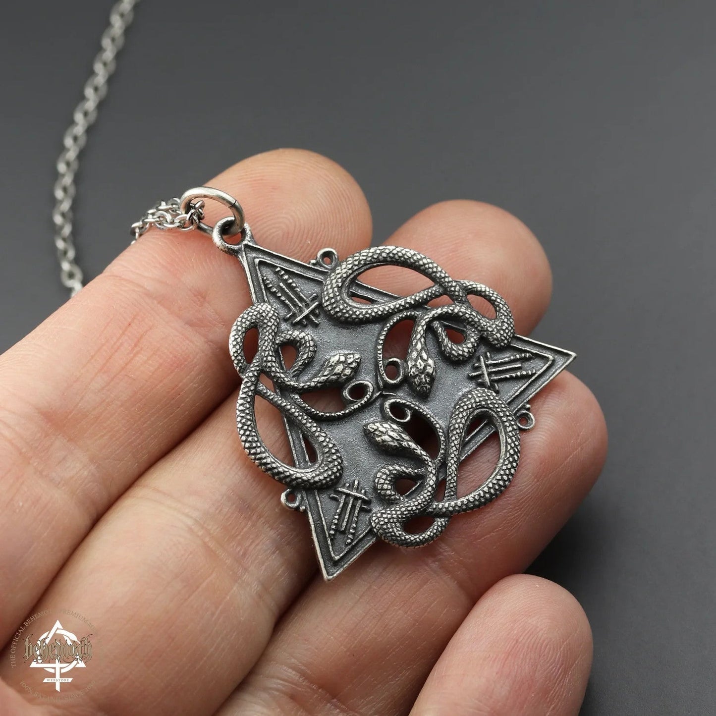 Behemoth '666' sterling silver necklace