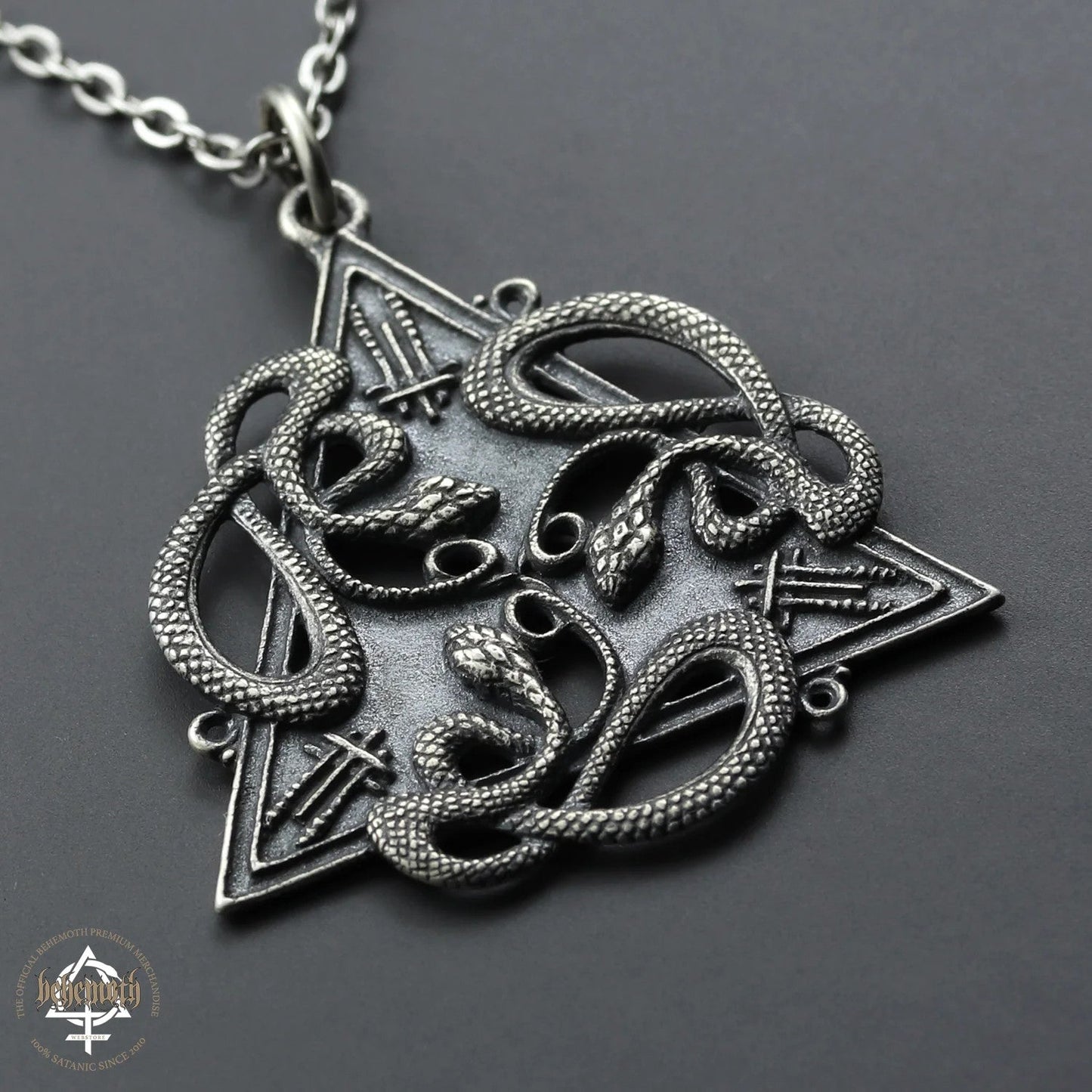 Behemoth '666' sterling silver necklace